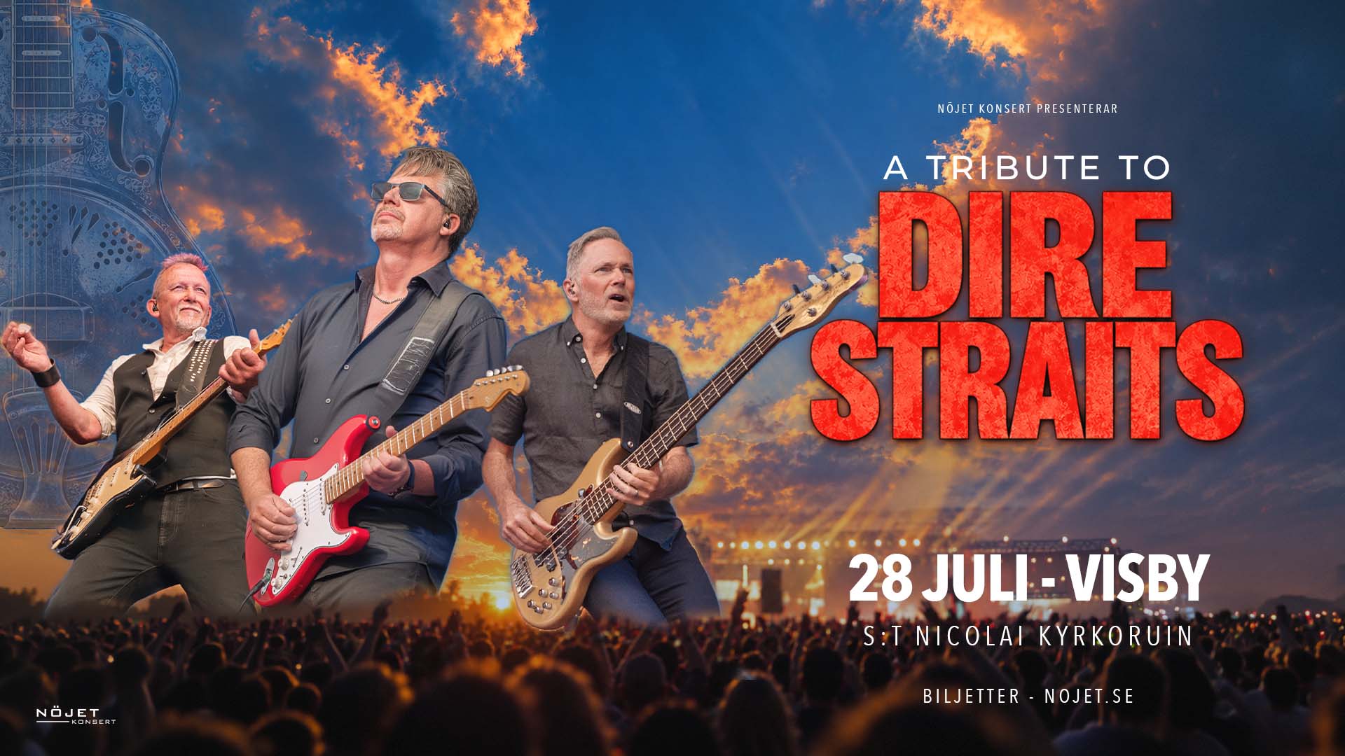 A Tribute to Dire Straits konsert S:t Nicolai kyrkoruin i Visby 28 juli 2027