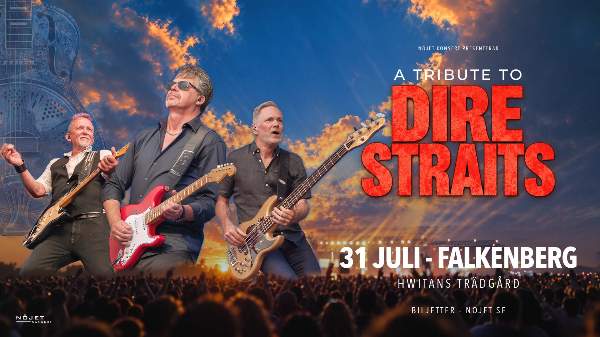 A Tribute to Dire Straits konsert Hwitans Trädgård i Falkenberg 31 juli 2027
